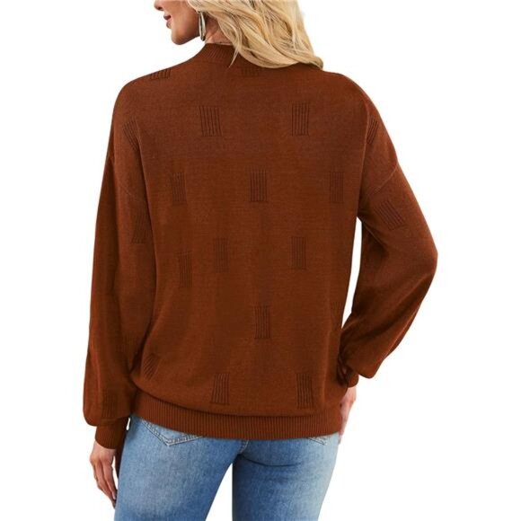 ✨ Women’s Puff Sleeve Turtleneck Sweater | Lightweight Knit Pullover ✨ - Picture 5 of 5